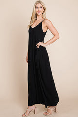 Light Cami Strap Pocketed Jersey Maxi Dress