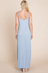 Light Cami Strap Pocketed Jersey Maxi Dress