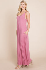 Light Cami Strap Pocketed Jersey Maxi Dress