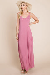 Light Cami Strap Pocketed Jersey Maxi Dress