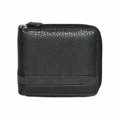 Men's Zipper Around Wallet with Center Wing