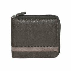 Men's Zipper Around Wallet with Center Wing