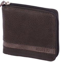 Men's Zipper Around Wallet with Center Wing