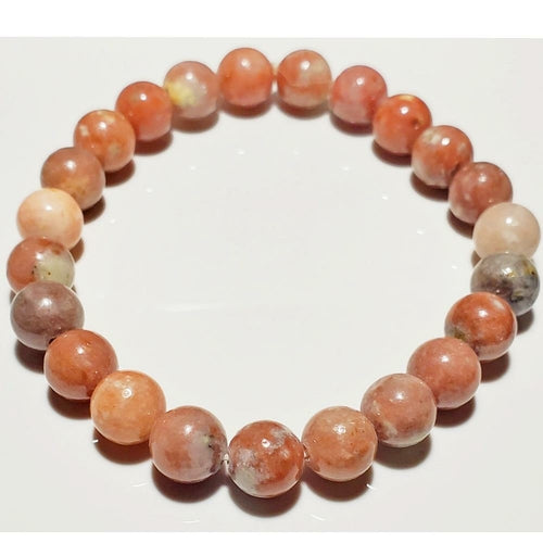 8mm Rhodochrosite Beaded Elastic Stretch Bracelet