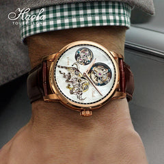 Haofa Luxury Double Tourbillon Mechanical Watch For Men Sapphire