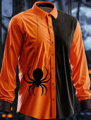 Halloween Horror Men's Button Up Shirt Long Sleeve Party Evening Wear