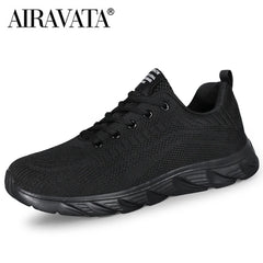 Men's Trendy Lace Up Knit Sneakers Casual Outdoor Athletic Running