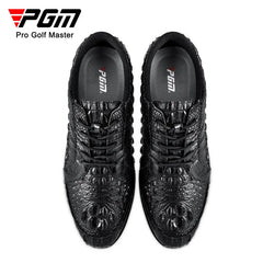 PGM Men's Golf Shoes Casual Sport Sneakers Shoelaces Crocodile Skin