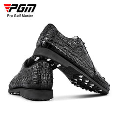 PGM Men's Golf Shoes Casual Sport Sneakers Shoelaces Crocodile Skin