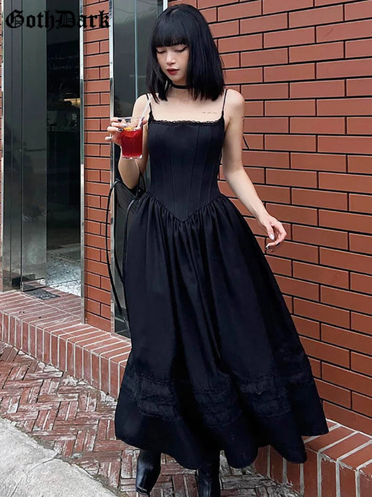 Goth Dark Elegant Lolita Mall Gothic Bodycon Long Dresses E-girl