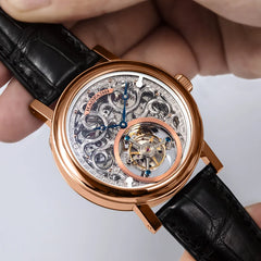 Haofa Luxury 18K Gold Tourbillon Watch for Men Hollow Carving Movement