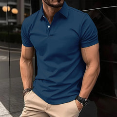 2024 Men's New Best-Selling Polo Shirt Elastic Short-Sleeved T-Shirt