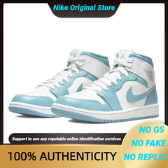 Nike Air Jordan Women's 1 Mid 'university Blue' Sneakers Shoes