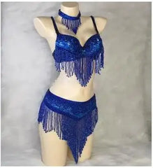 Sexy Hot girl bikini belly dance costume Bra stage show dance clothing