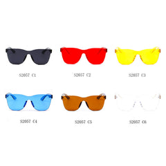 LEMOORE | Retro Flat Lens Candy Color Square Rimless Tinted Colorful