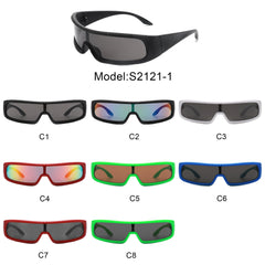 Orion - Futuristic Wrap Around Rectangle Shield Sunglasses