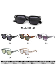 Rutrary - Retro Thick Frame Fashion Square Sunglasses