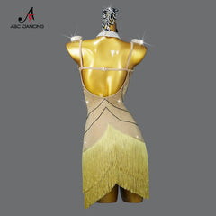 Women's Dress Line Dance Latin Costume Ball Dancewear Female Sexy