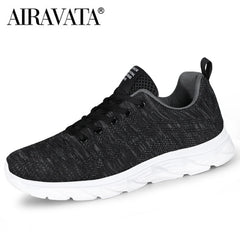 Men's Trendy Lace Up Knit Sneakers Casual Outdoor Athletic Running