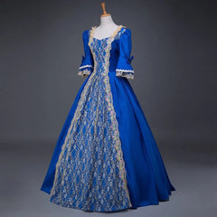 Women Vintage Court Cosplay Dress Medieval Renaissance Queen Ball Gown