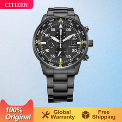 CITIZEN Three Eyes Waterproof Quartz Watch Eco-Drive Business Steel