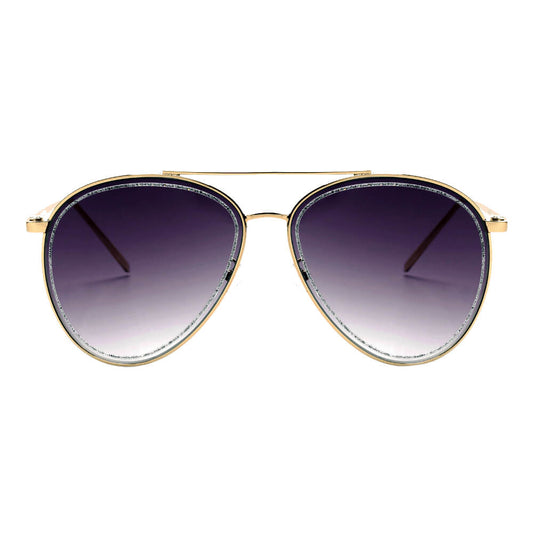 NAMPA | Women Glitter Rimmed Fashion Aviator Sunglasses