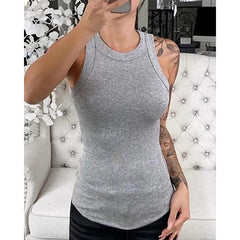 Trendy Simple Ribbed Tank Top