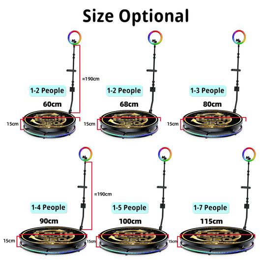 Portable 360 Photo Booth 68 80 100 115cm Platform with Flight Case