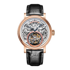 Haofa Luxury 18K Gold Tourbillon Watch for Men Hollow Carving Movement