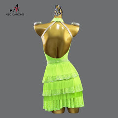 Latin Dance Clothes Women Line costume New Dress Stage Girls Samba