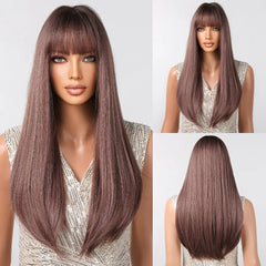 Black Hair Long Straight Wigs for Women Natural Hair Synthetic Wigs