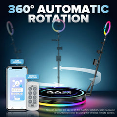 Rotating 360 Photo booth Platform for Video App Control Automatic