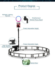 Portable ringlight tablet party dslr rotating  photobooth stand box