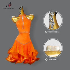 New Latin Dance Clothes Competition Dress Sexy Adult Women's Party