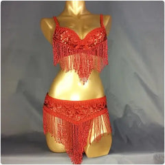 Sexy Hot girl bikini belly dance costume Bra stage show dance clothing