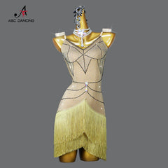 Women's Dress Line Dance Latin Costume Ball Dancewear Female Sexy