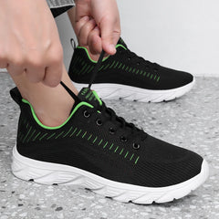 Men's Trendy Lace Up Knit Sneakers Casual Outdoor Athletic Running