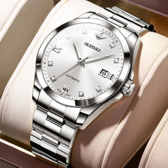 OUPINKE Luxury Real Diamonds Automatic Watch for Men Swiss