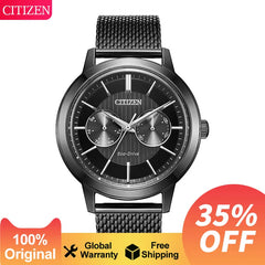 Original  CITIZEN Japan Men's Watch  Light Eco Drive Milan Strap Date