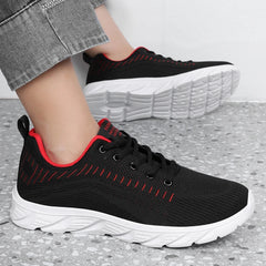 Men's Trendy Lace Up Knit Sneakers Casual Outdoor Athletic Running