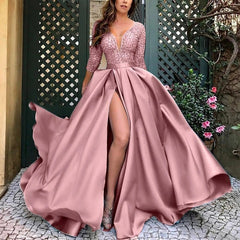 Dresses Wedding Party Bridesmaid Ruched High Waist Bronzing Prom Long