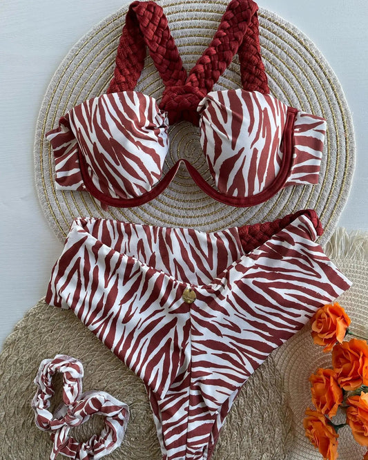 Sexy Trim Halter Bikini Set - Sexikinis Swim