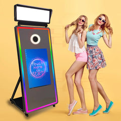 Portable Mirror Photo Booth Selfie Machine 32in Touch Screen Built-in