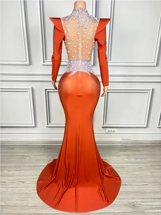 Luxury Evening Party Elegant Dress Sing Stage Performance Women