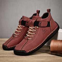 New 2024 Handmade Leather Casual Men Shoes Design Sneakers Man