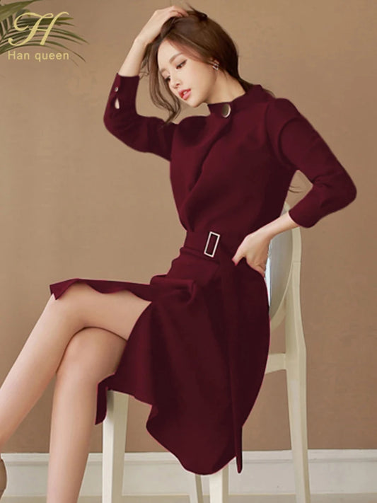 H Han Queen Hot Sales Spring Dresses Korean Retro Professional Wear