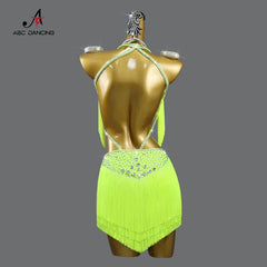 2024 Latin Dress for Girl Stand Ballroom Practice Dance Wear Clothes