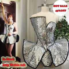 Party Show Wear Sequins Light Stage Show Style Bodysuit Festival