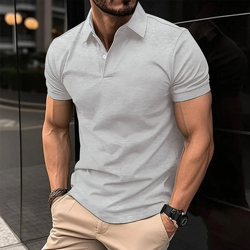 2024 Men's New Best-Selling Polo Shirt Elastic Short-Sleeved T-Shirt