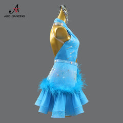 Latin Dance Dress Stage Outfit For Women Line Suit Ballroom Sports